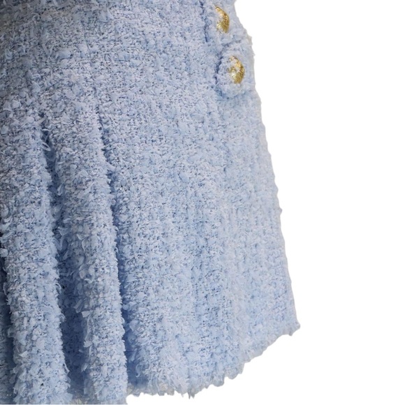 Tweed Mini Skirt Baby Blue Size 38 - Picture 5 of 10